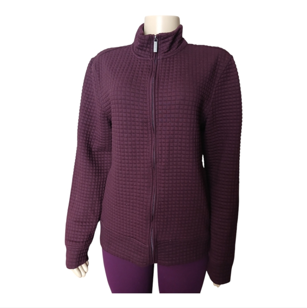 Perry Ellis Purple Textured Zip-Up Jacket Medium size - Picture 1 of 4